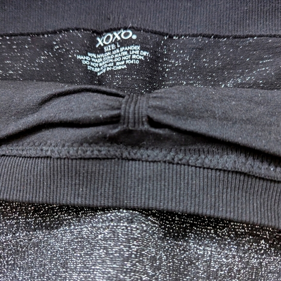 XOXO (Size Large) Black Glitter Sparkle Sequins Elastic Stretch Bandeau - Picture 7 of 9